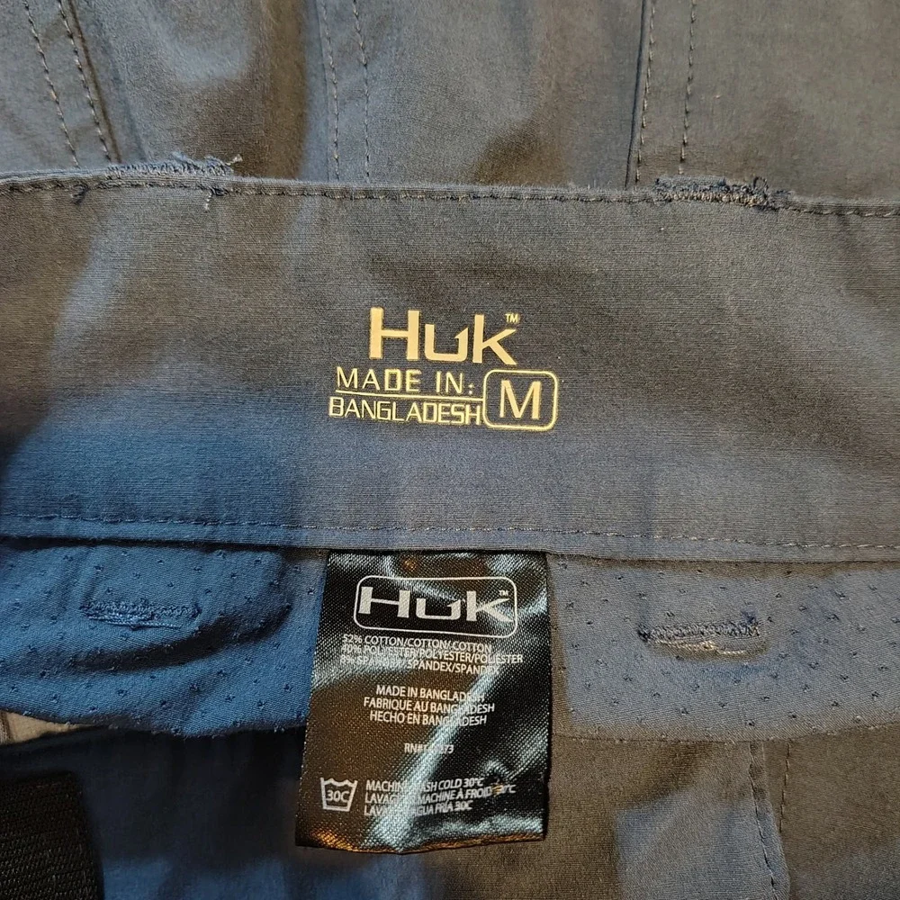 Huk Mens Performance Fishing Shorts Navy Blue Cargo Pockets Size M Medium